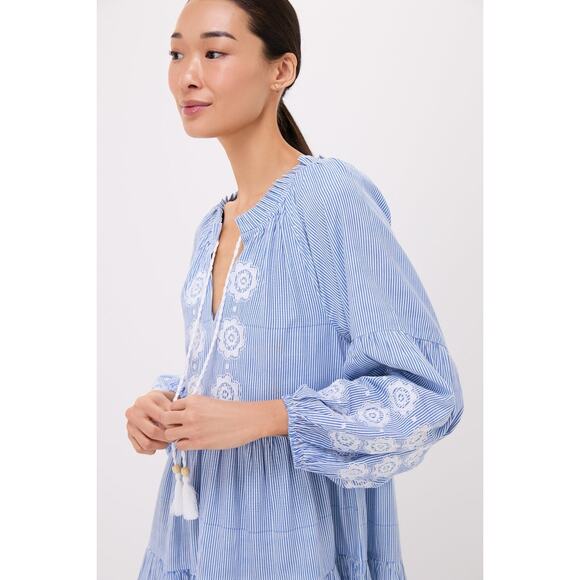 TUCKERNUCK BEACH Embroidered Nautical Stripe Sea Breeze Coverup Size L NWT - Picture 6 of 8